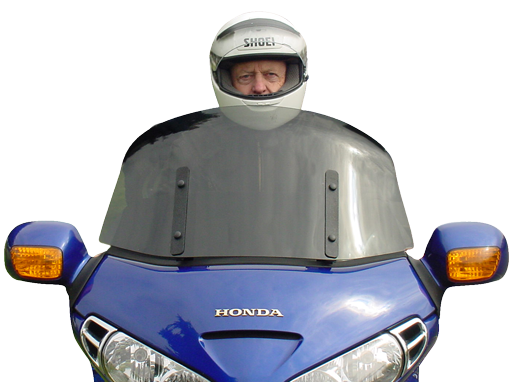Windbender Adjustable Motorcycle Windshield on Blue GL1800 Goldwing