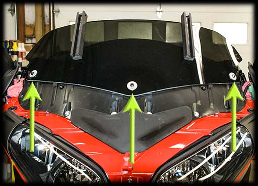 Install Base Shield -
			Winbender Electrically Adjustable Motorcycle Windshields